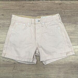 Rag & Bone Shorts Womens 24 Pink Denim Rosa Mid-Rise Relaxed Through Hip & Thigh